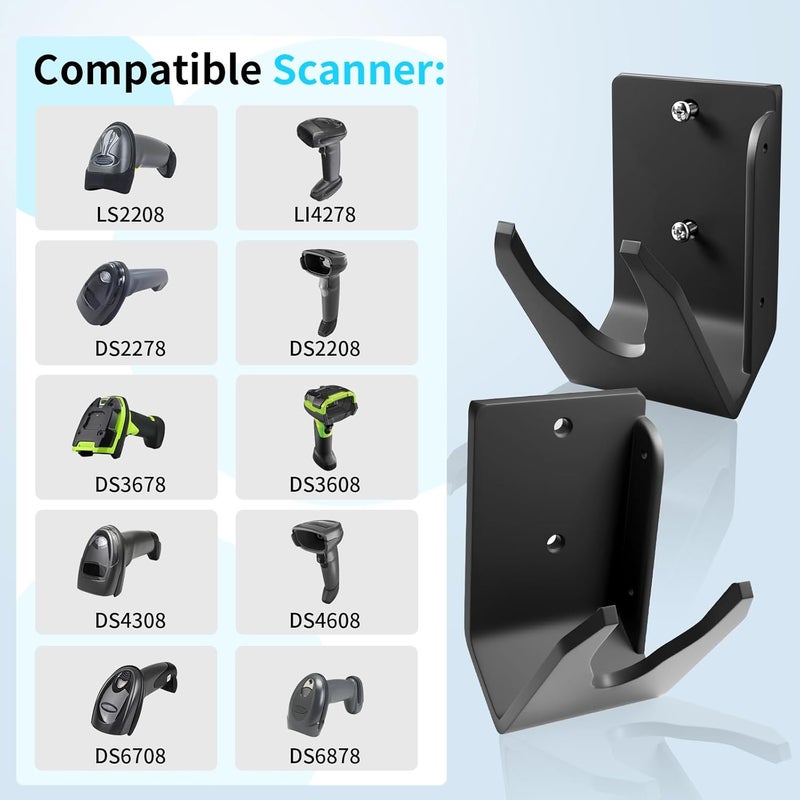 LIENIAO Scanner Holder for Desk Barcode Scanner for Motorola Symbol Zebra Honeywell Barcode Scanner Holder LS2208 DS3608 1300G with Screws & Adhesive Tape (4) - Image 4